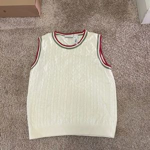 Cream Cable Knit Sweater Vest Lizgolf Size L